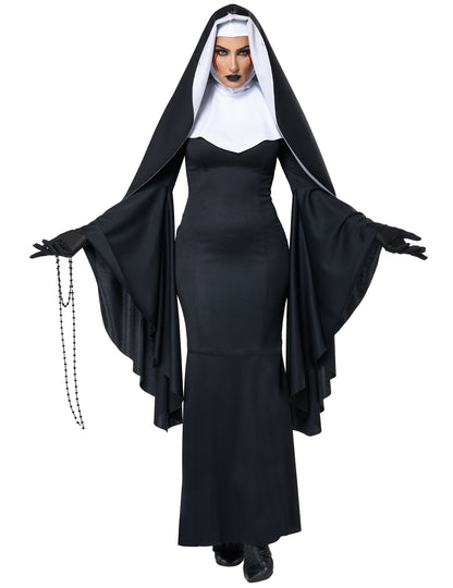 Luxusní dlouhý kostým jeptišky pro ženy 