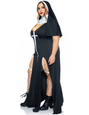 Dámský sexy kostým jeptišky pro plnoštíhlé