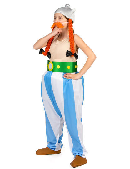 Vue de profil du déguisement luxe Obélix pour enfant