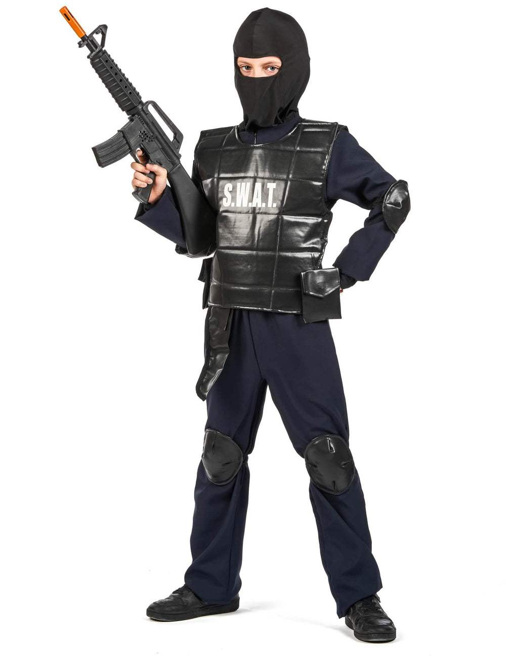 Kostým důstojníka SWAT pro dítě černá s vestou a kuklou