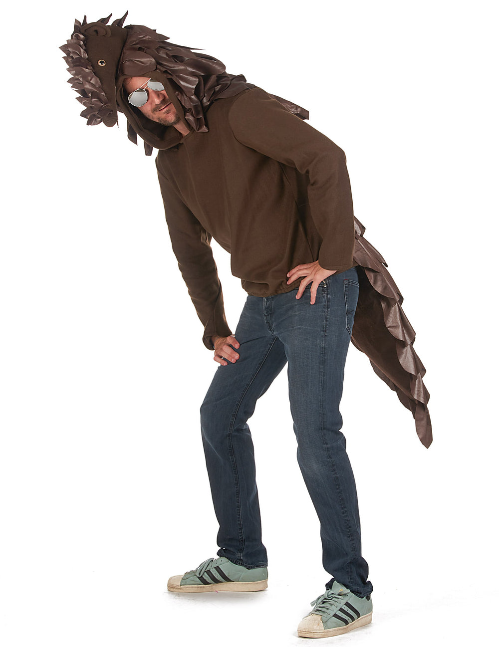 Vue de profil du déguisement de pangolin pour adulte