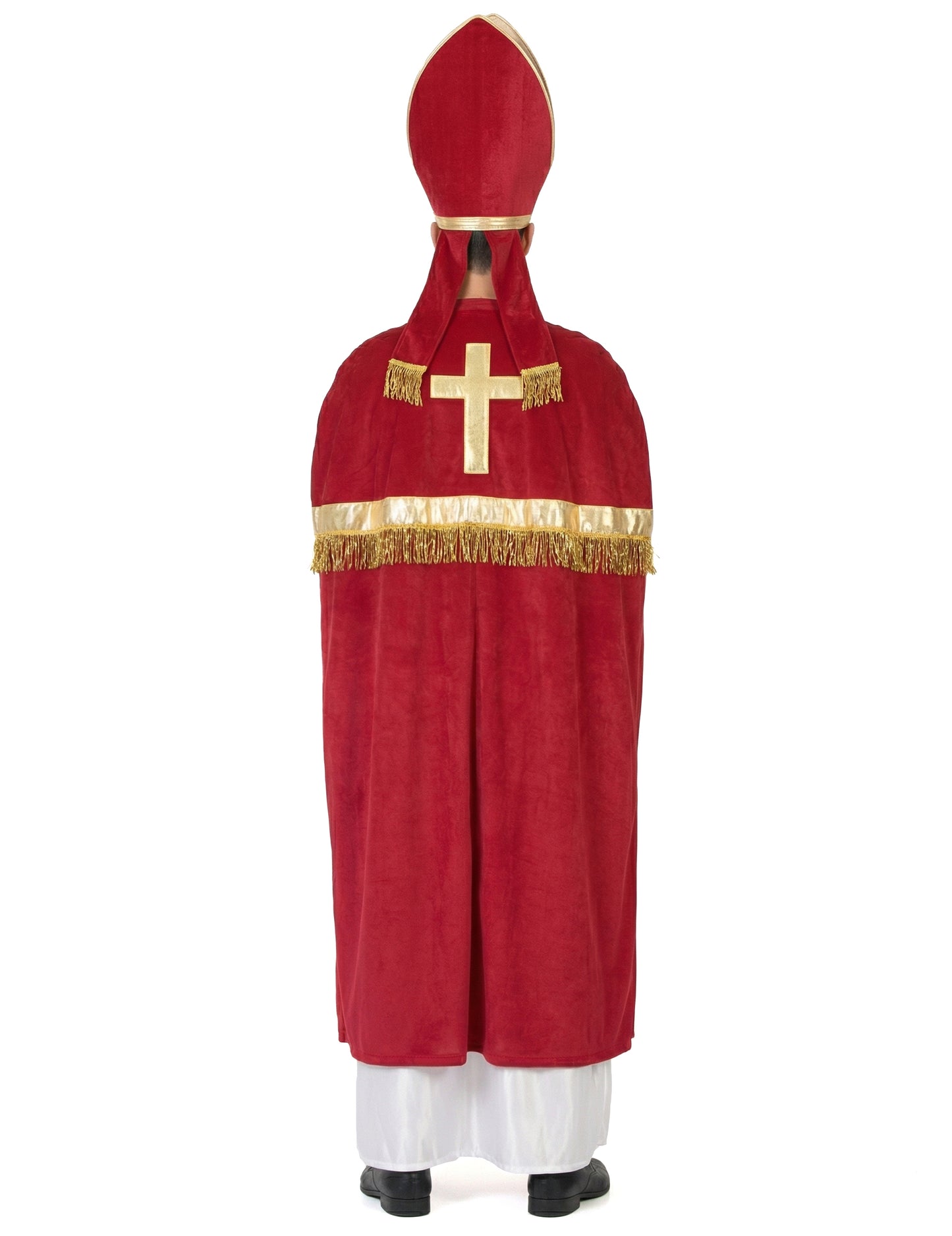 Pánský kostým papeže v červené a bílé barvě