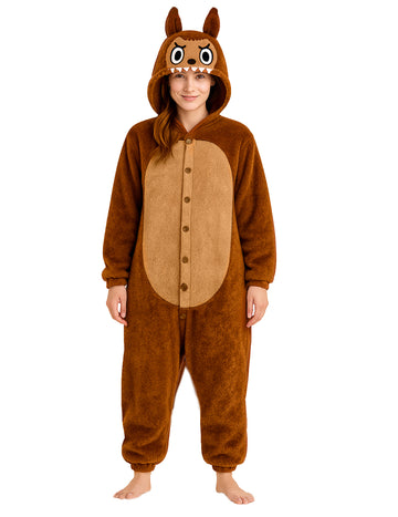 Kostým plyšového hnědého monstra pro ženy 