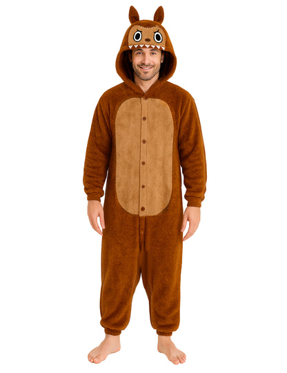 Plyšový kostým hnědého monstra pro muže 
