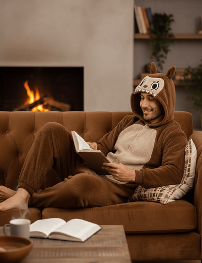 Plyšový kostým hnědého monstra pro muže 