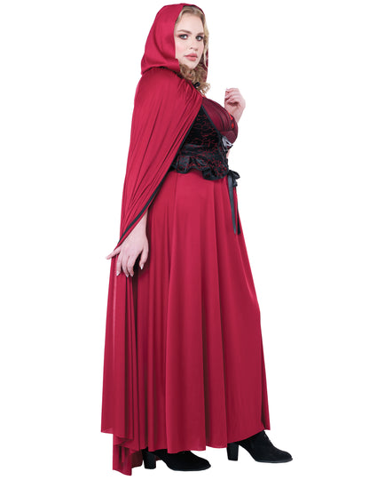 Gothic Red Hacking Velká žena Red Chaperon kostým