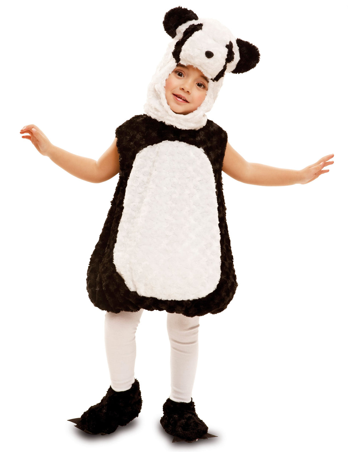 Déguisement petit panda pour enfant noir et blanc en peluche