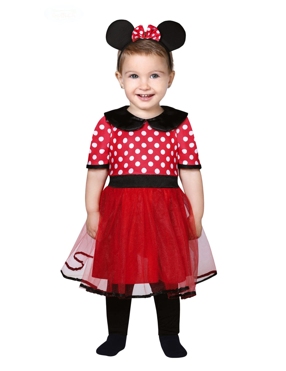 Déguisement petite souris pour bébé rouge à pois blancs avec serre-tête