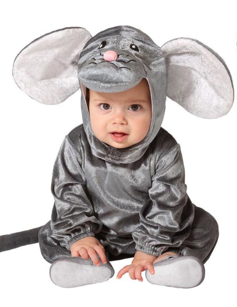Déguisement de petite souris pour bébé gris avec grandes oreilles