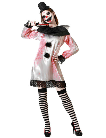 Dámský kostým Pierrotův vrah pro větší velikosti
