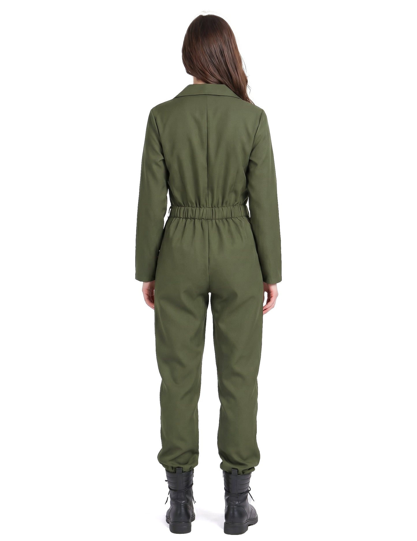 Sexy Kampfpilotin Overall für Damen Karneval khaki