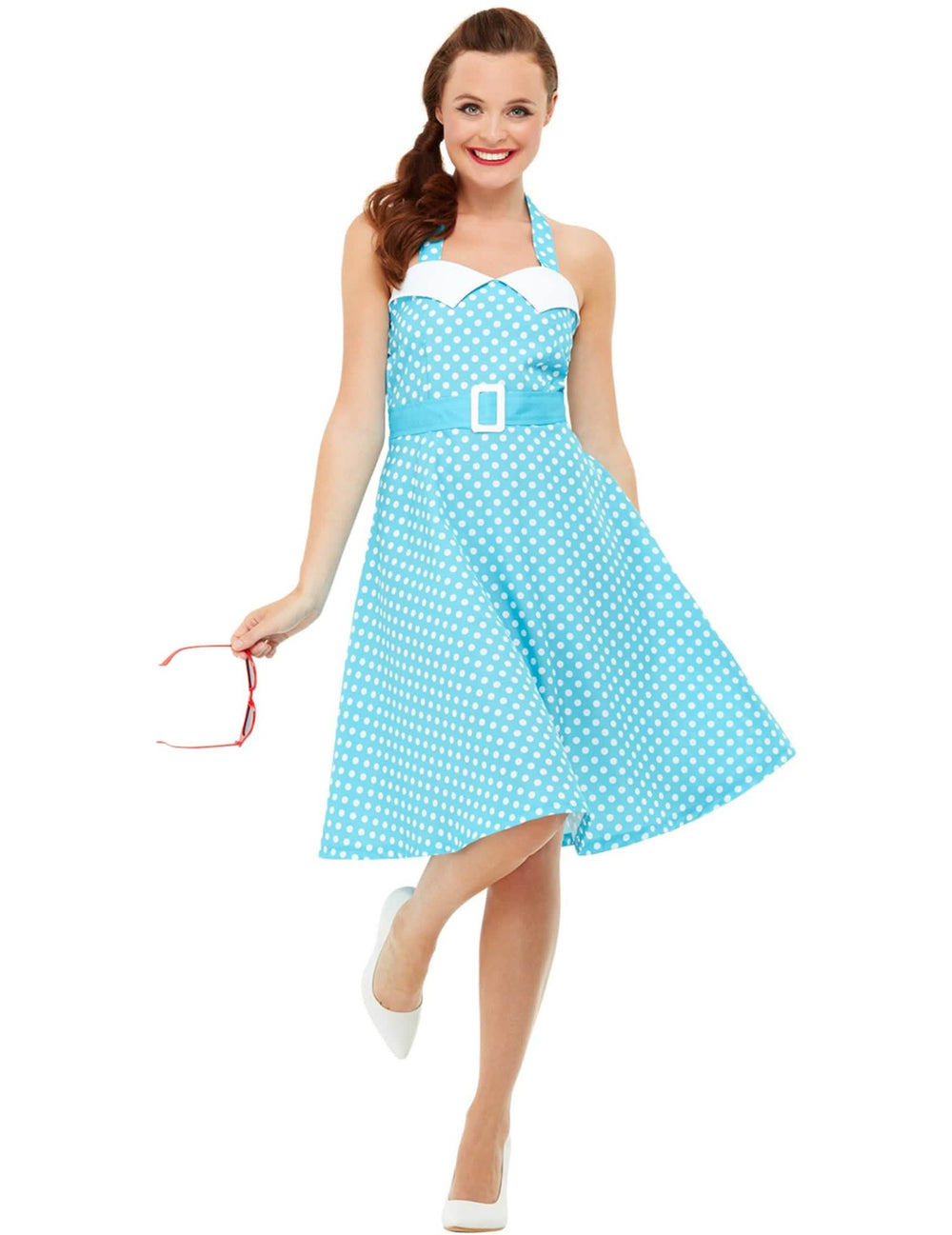 Pohled zepředu na retro pin-up kostým pro ženu