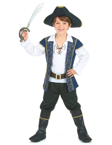 Modrobílý pirátský kostým pro chlapce