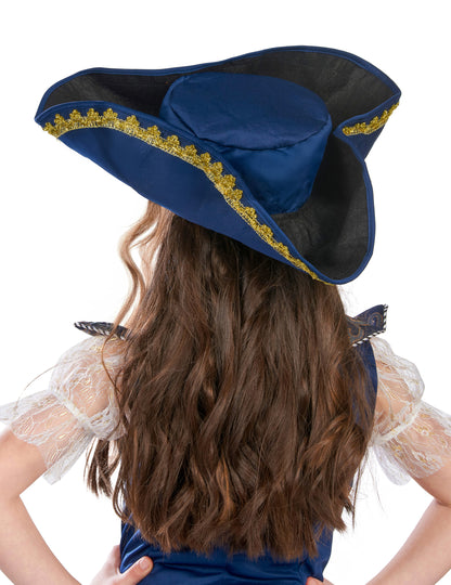 Tmavě modrý pirátský kostým pro dívky