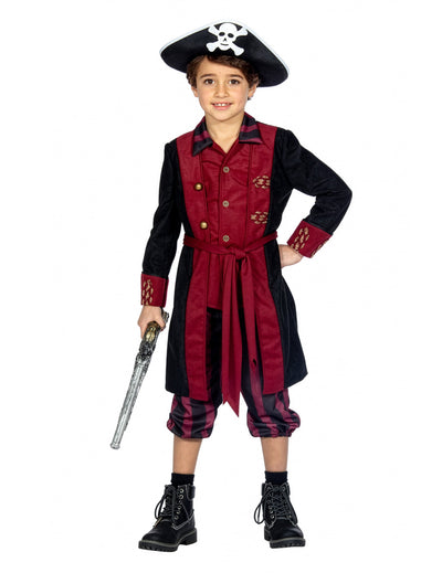Piratenkostüm für Jungen, bordeauxrot und schwarz