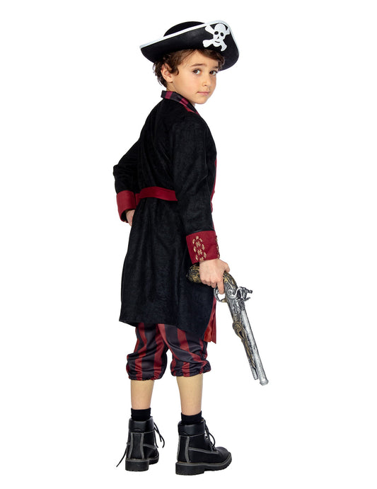 Piratenkostüm für Jungen, bordeauxrot und schwarz