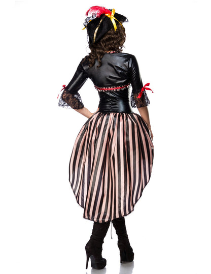 Luxusní sexy pirátský kostým s červeným korzetem pro ženy