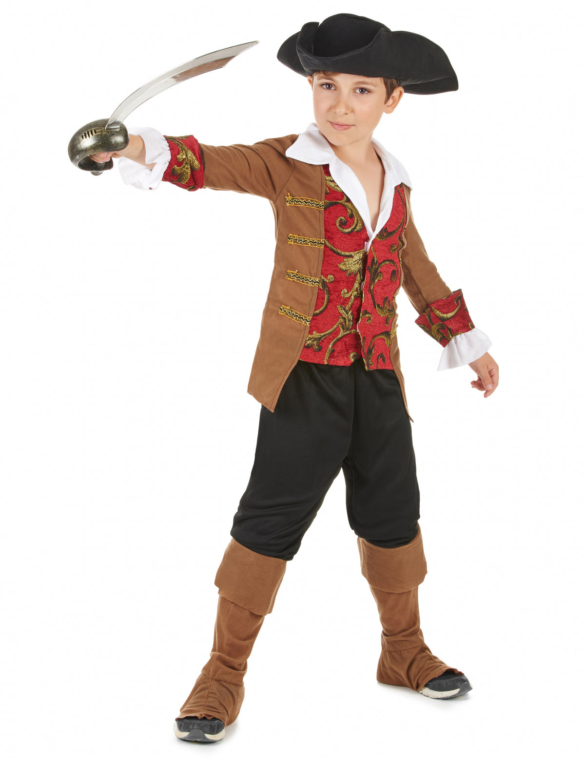 Sabre tenu en main du déguisement de pirate pour garçon