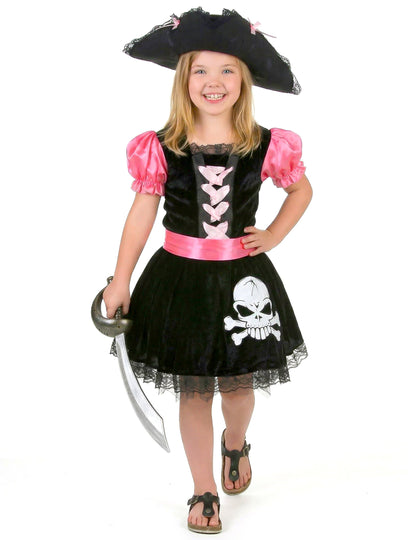 Vue de face du déguisement pirate girly