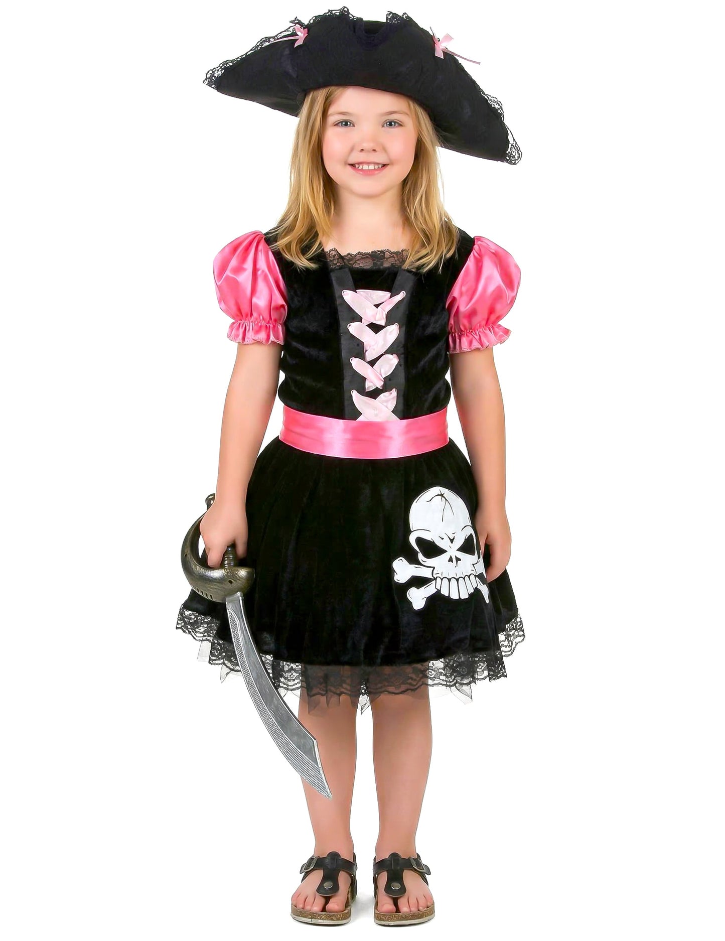 Vue d'ensemble du déguisement pirate girly