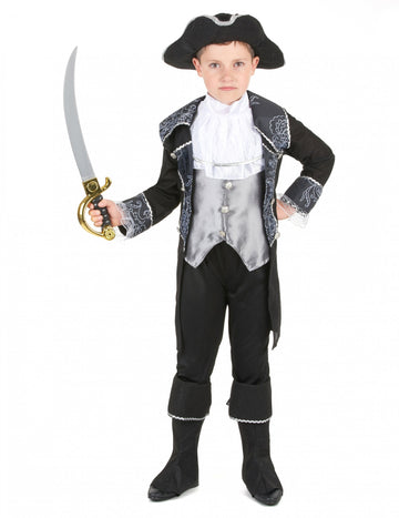 Kostým piráta v šedé a černé barvě pro chlapce 