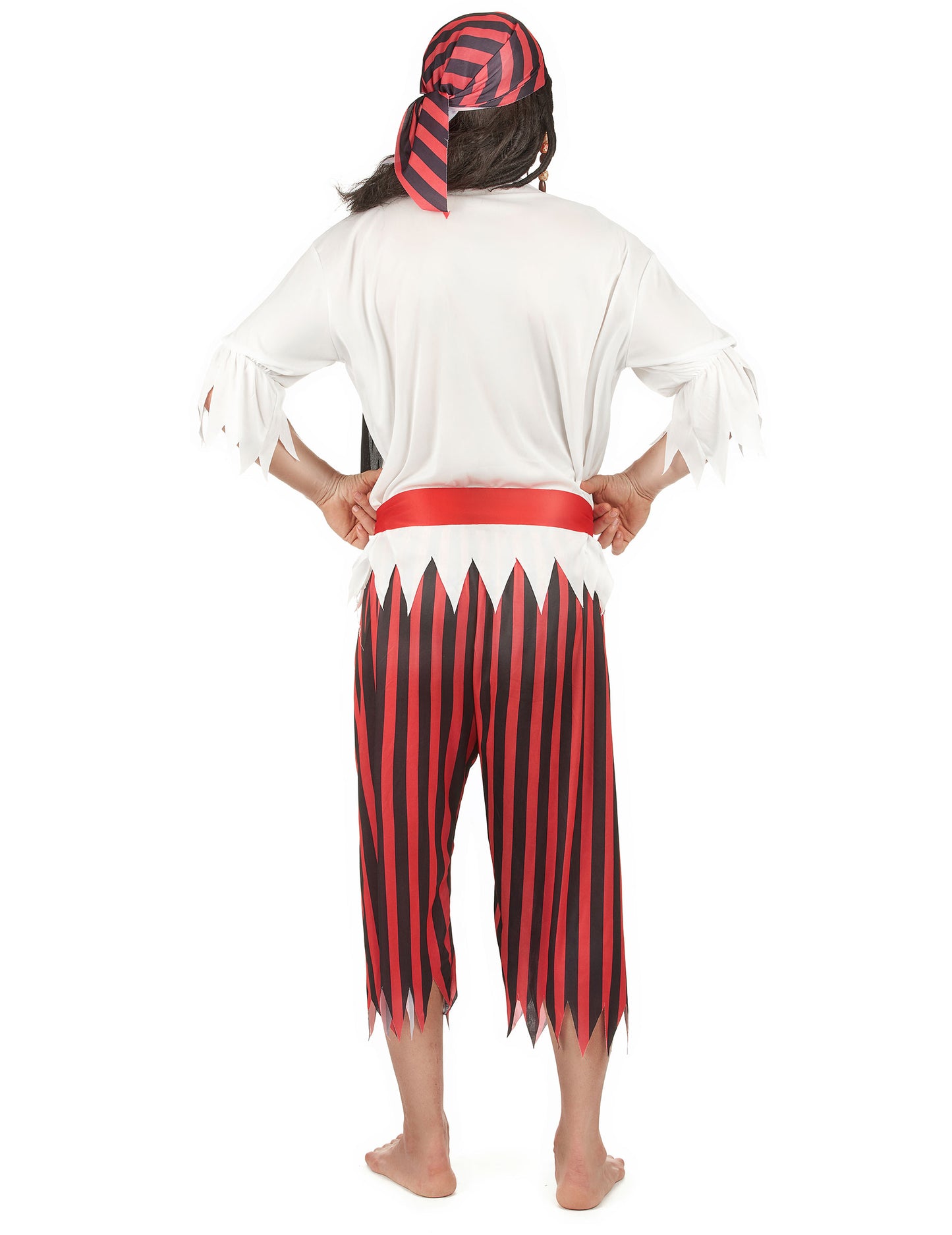 Vue de dos du déguisement pirate corsaire pour homme