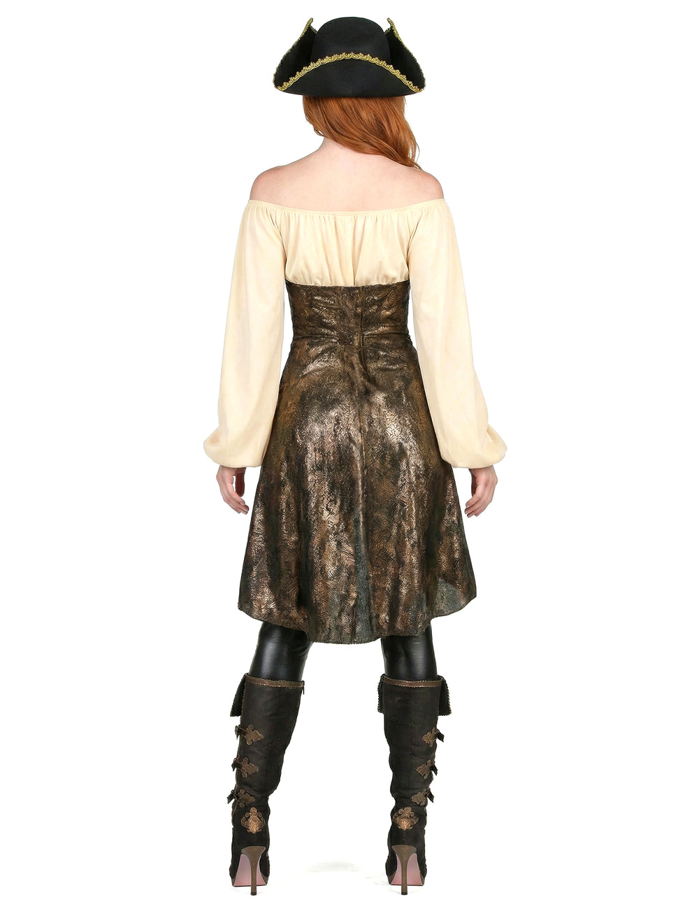 Vue de dos du déguisement de pirate pour femme