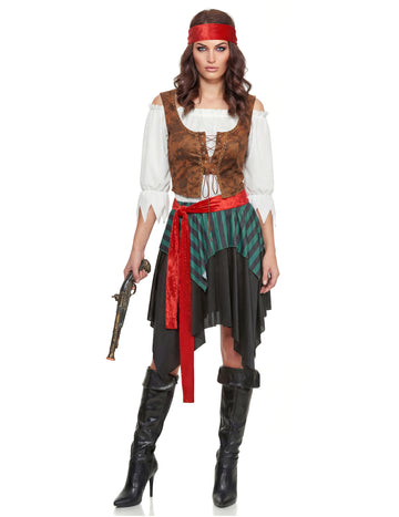 Dámský pruhovaný pirátský kostým