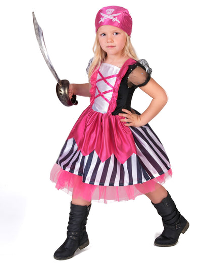 Déguisement pirate robe rose fille