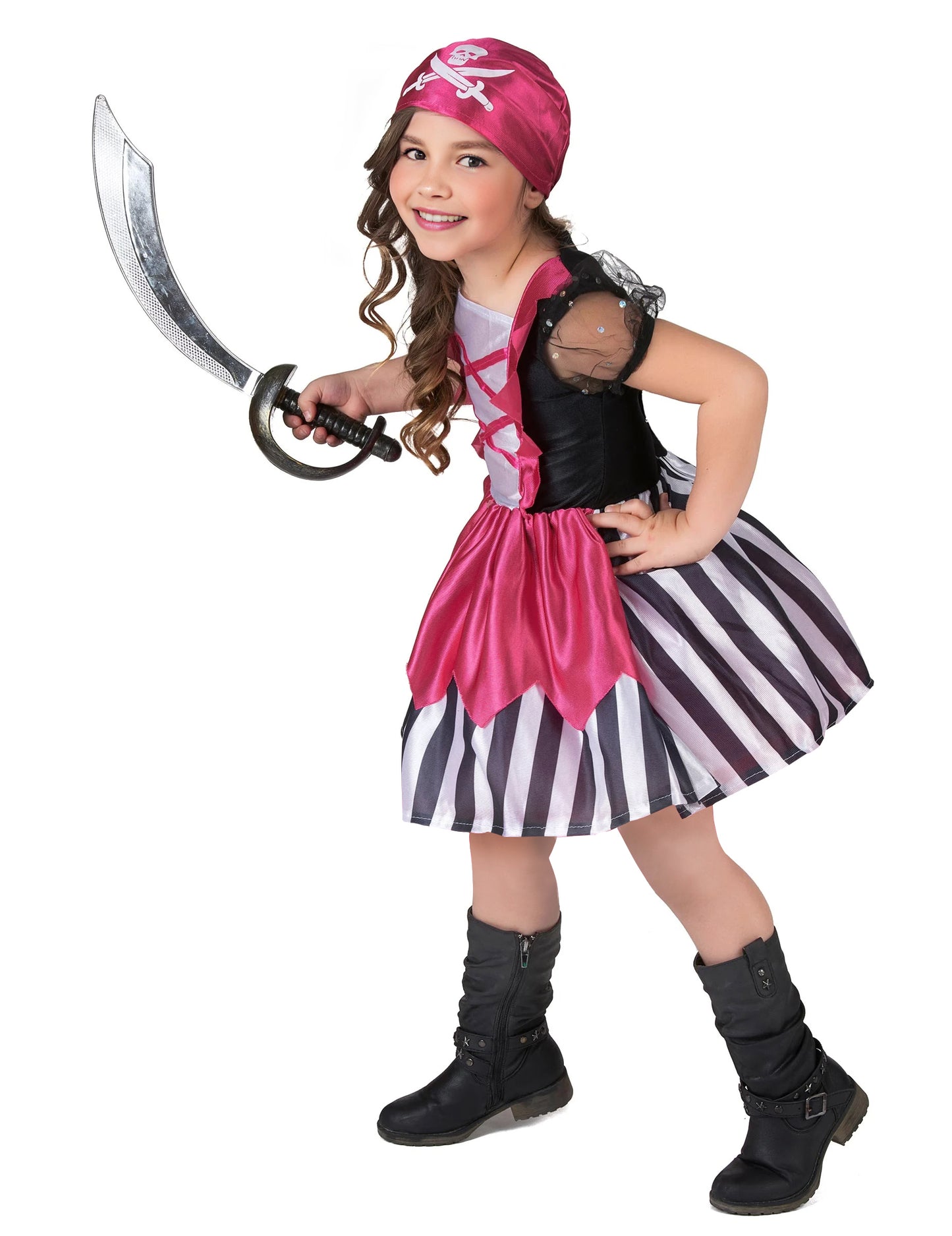 Pirátský kostým růžové šaty pro dívky