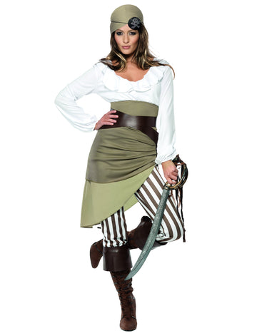 Dámský zelenobílý pirátský kostým