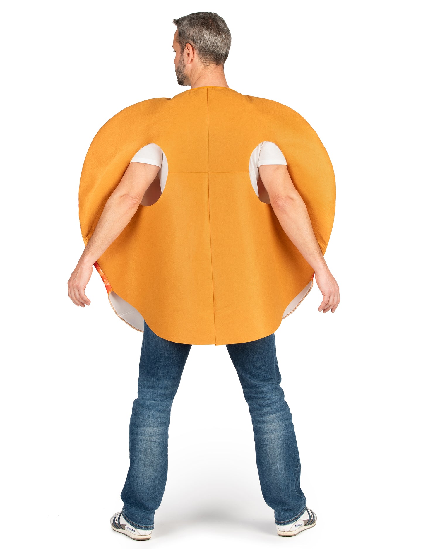 Vue de dos du déguisement pizza pour adulte