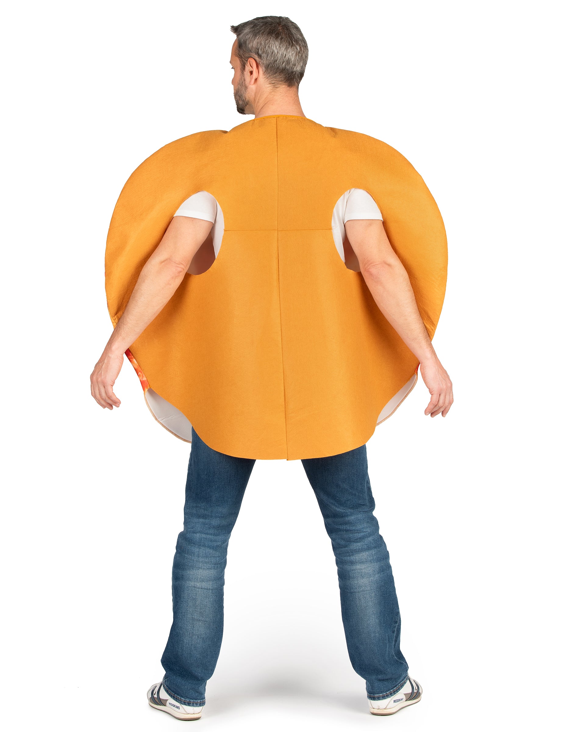 Vue de dos du déguisement pizza pour adulte