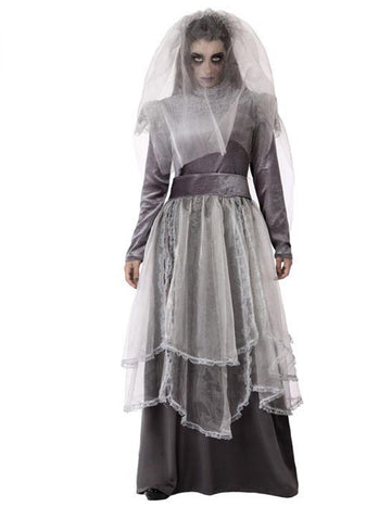 Geisterbraut Damenkostüm Halloweenkostüm grau