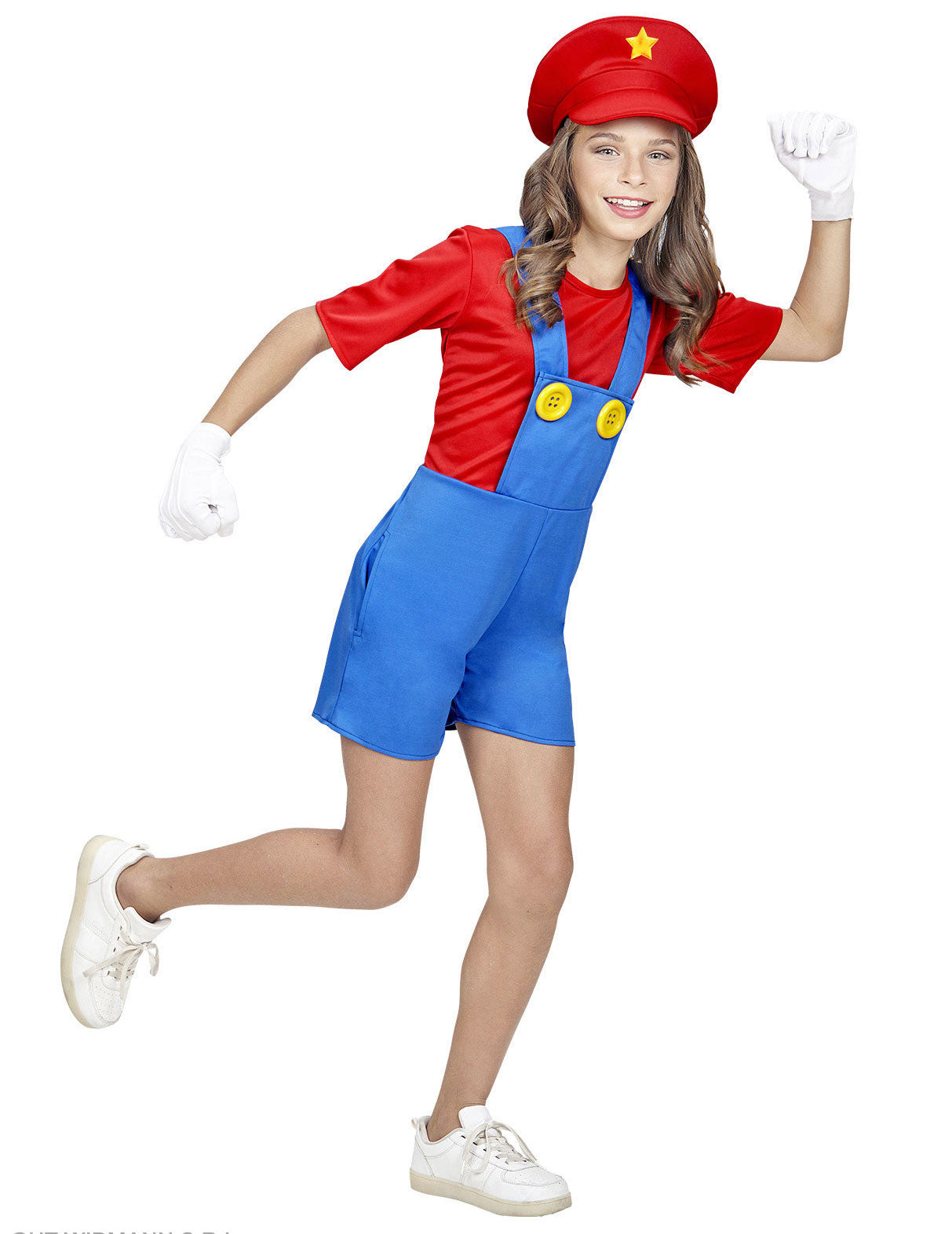 Kostým instalatéra v červených kraťasech pro dívku 