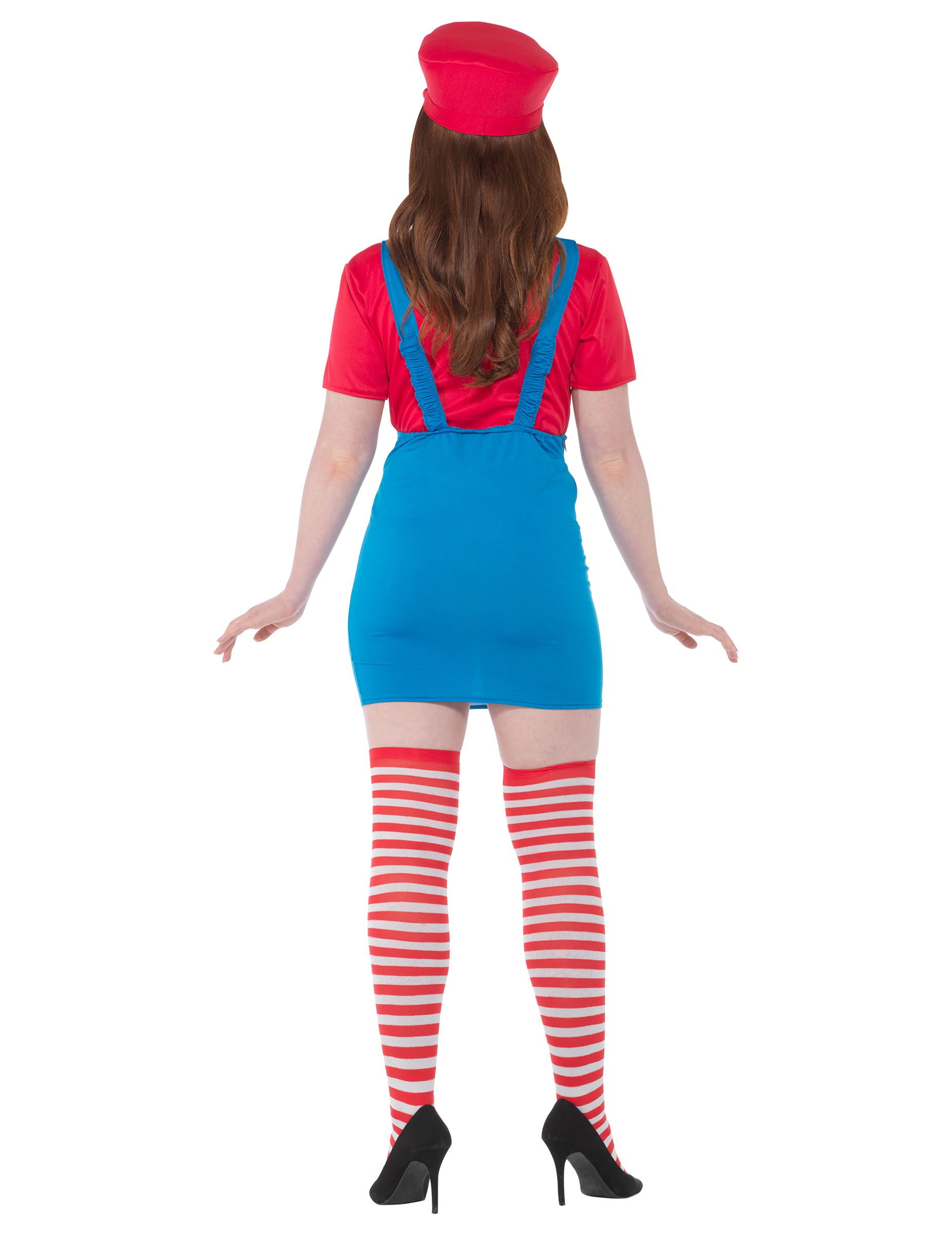 Vue de dos du déguisement Plombier rouge