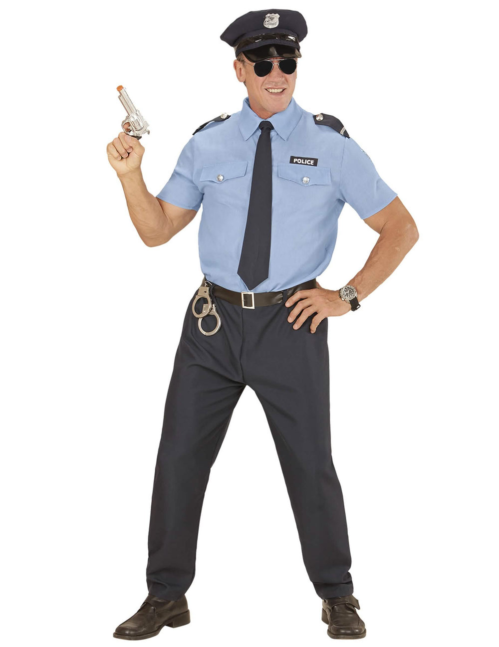 Dospělý policejní kostým modrá s čepicí