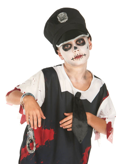 Dětský kostým zombie policisty v černém a bílém provedení