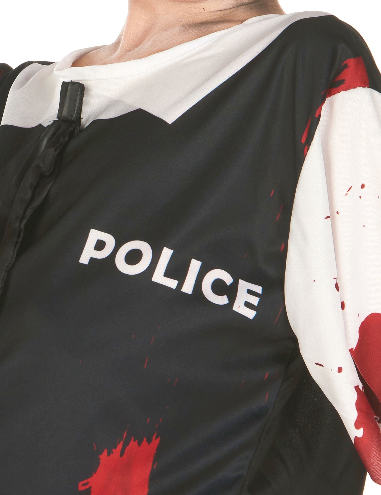 Dětský kostým zombie policisty v černém a bílém provedení