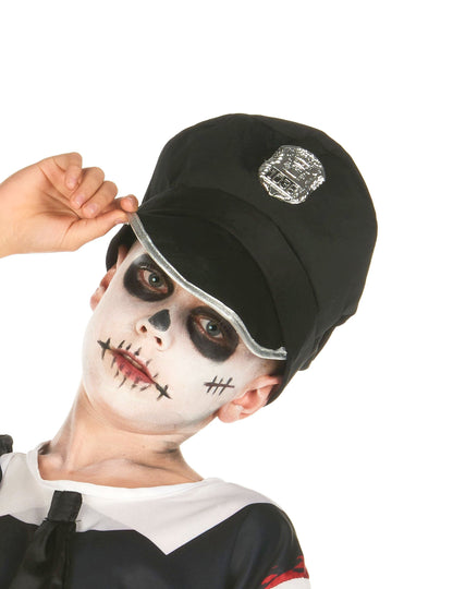 Dětský kostým zombie policisty v černém a bílém provedení