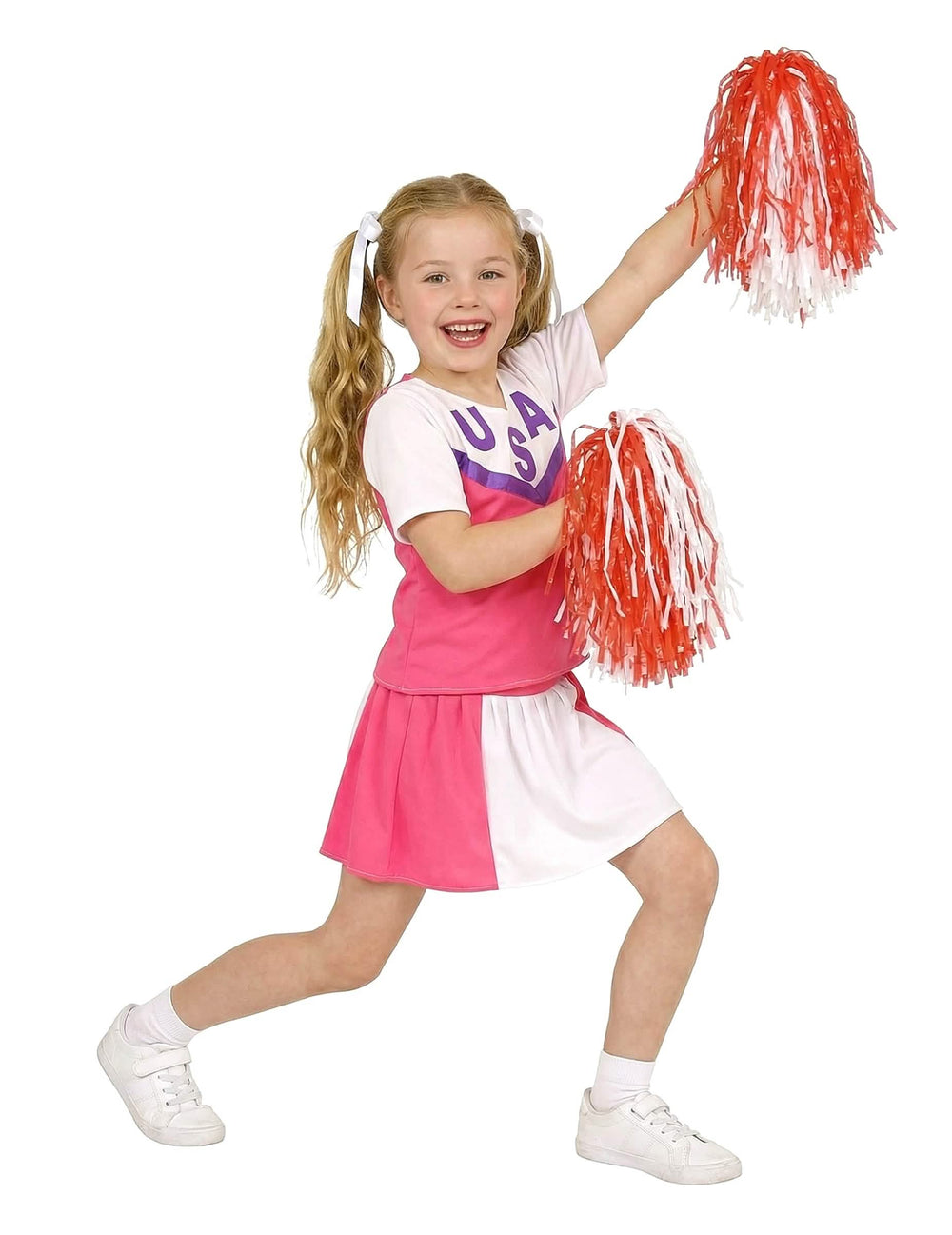 Boční pohled na pompom girl kostým pro dívku