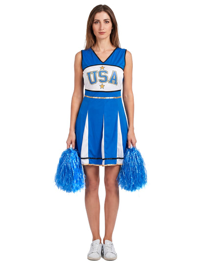 Kostüm Cheerleader USA blau Damen