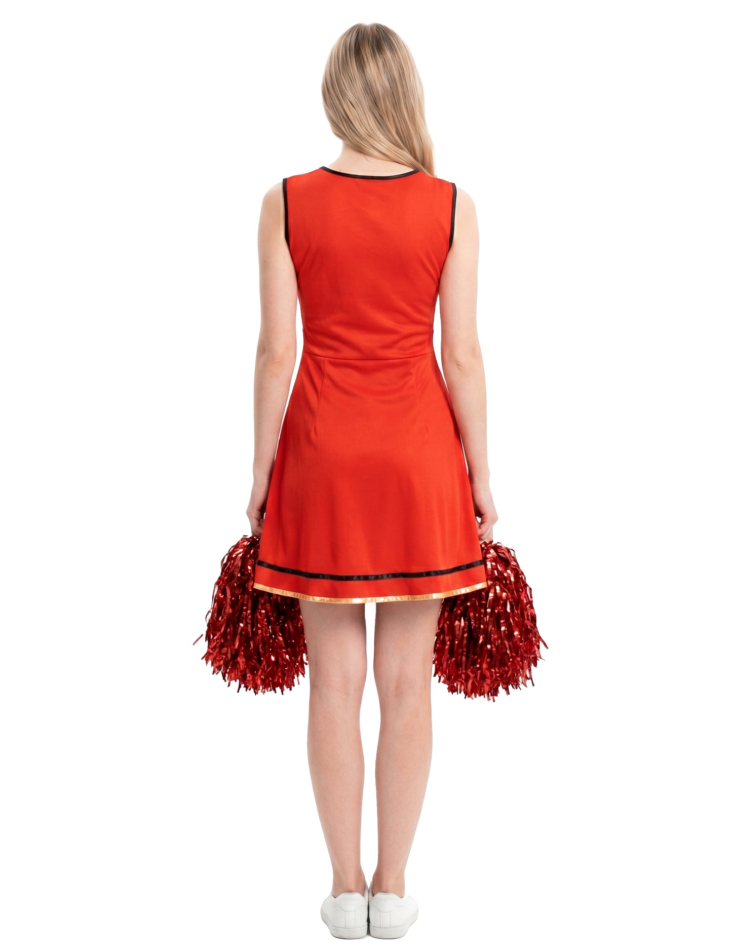 USA Cheerleader-Kostüm für Damen Sportler-Kostüm rot-weiss