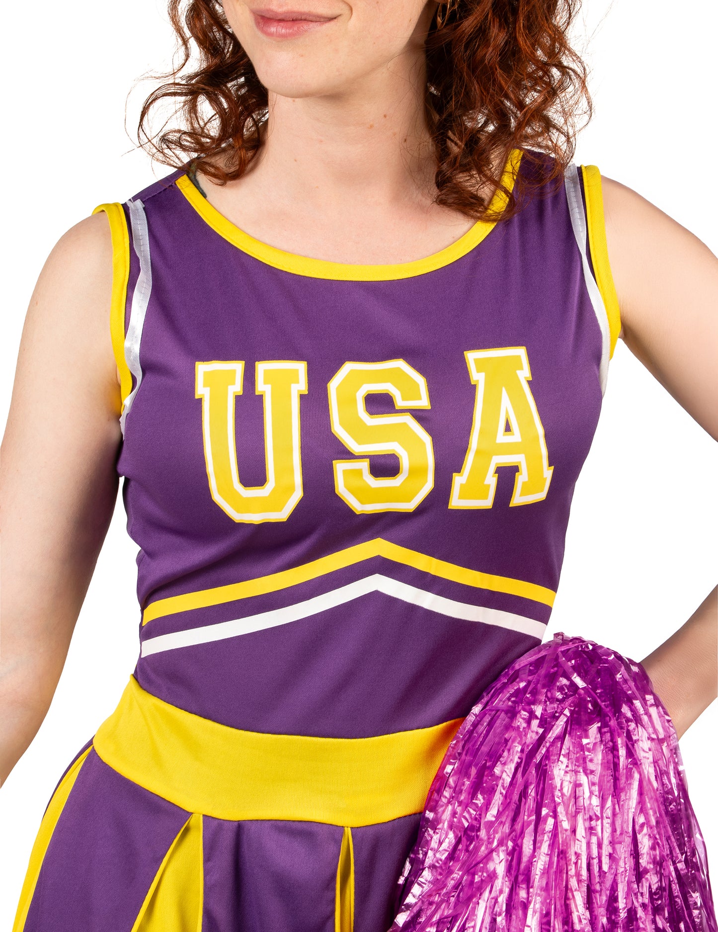 Pompom Girl USA Violet a žlutá žena kostým
