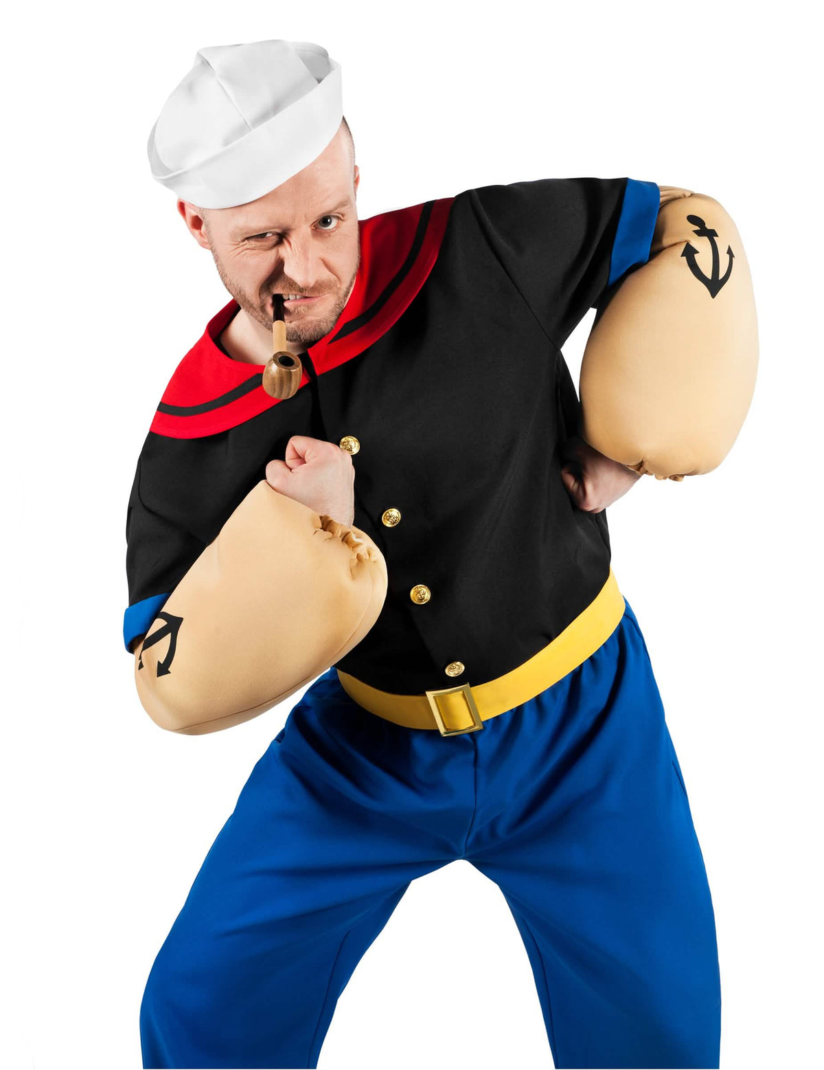 Kostým Popeye™ pro dospělý černá a modrá s svalnatými pažemi