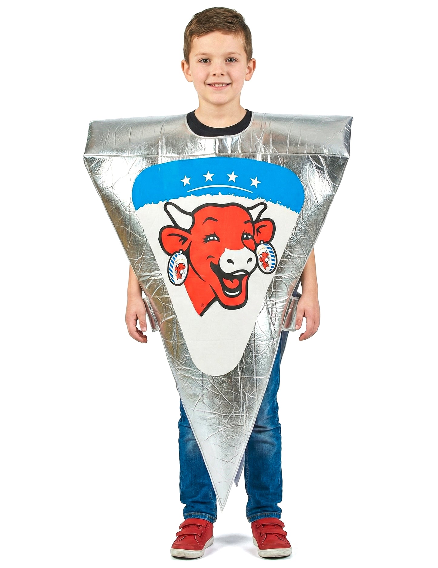 Vue de face du déguisement portion de Vache qui rit