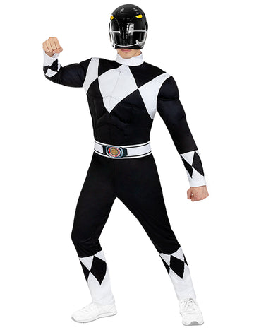 Kostým pro dospělé v černém stylu Power Ranger
