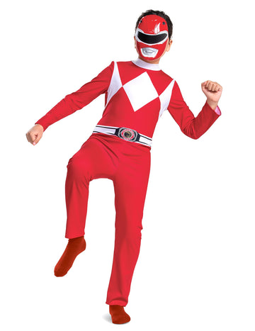 Dětský kostým Power Rangers v červeném stylu