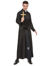 Déguisement de prêtre pour homme noir avec col blanc