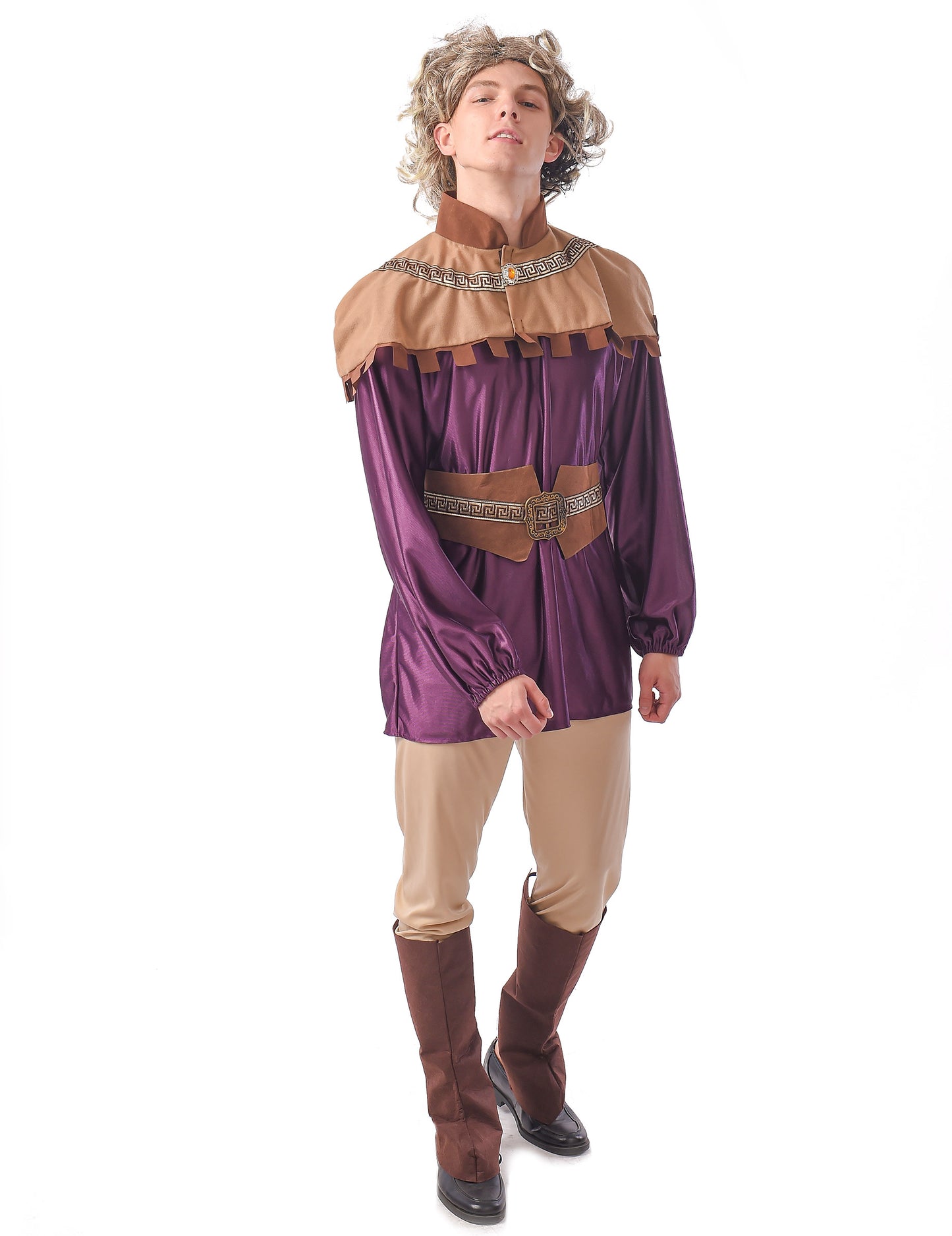 Prinzen-Kostüm Mittelalter-Verkleidung für Fasching violett-braun